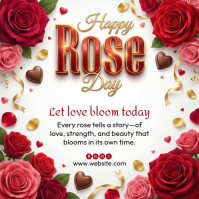 White Rose Day Celebration Instagram Post template