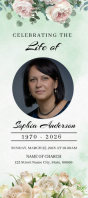 White rose funeral bookmark Template Rack Card