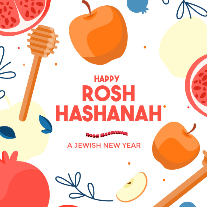 White Rosh Hashanah Instagram Post Template | PosterMyWall