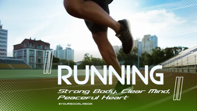 White Running Motivation YouTube Thumbnail Template | PosterMyWall
