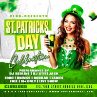 White St. Patrick's Day Celebration Instagram-opslag Template
