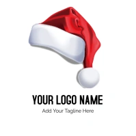 White  Santa Claus Hat Illustration, Santa Claus Christmas Hat Cap Logo template