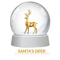 White  Santa Deer  Logo template
