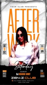 White Saturday After Work Party Instagram Story template