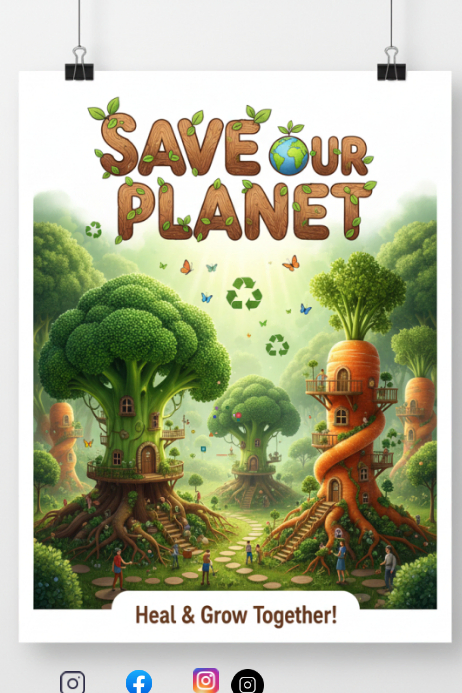 White Save Our Planet Flyer Design Poster Template | PosterMyWall