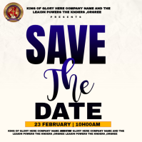 White Save the Date Announcement Instagram Post template