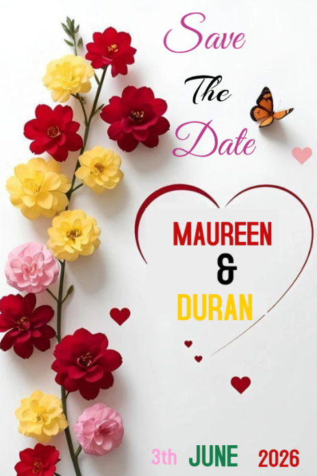 Plantilla de White Save the Date Announcement Pinterest Graphic ...