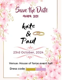 White Save The Date Flyer (us Letter) Iflaya (Incwadi ye-US) template