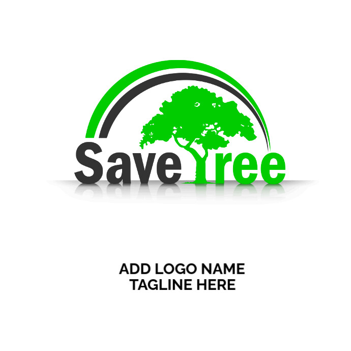 White  Save Tree Logo 徽标 template