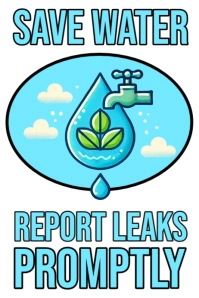 White Save Water Sign Poster template