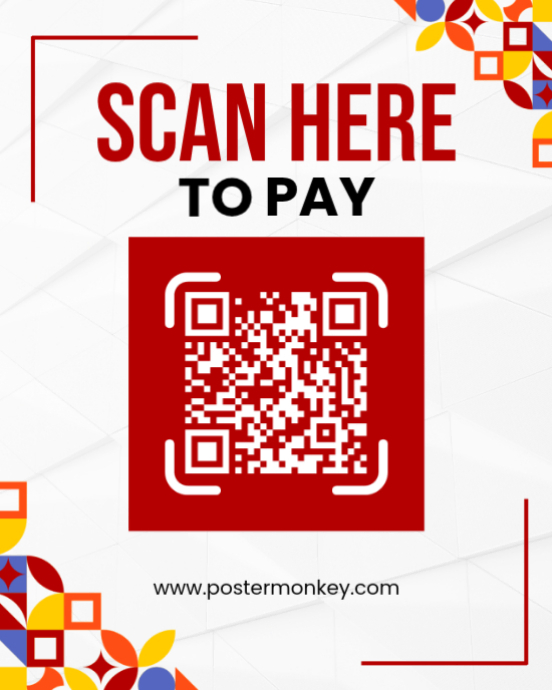 White Scan Here To Pay Instagram Portrait Template | PosterMyWall