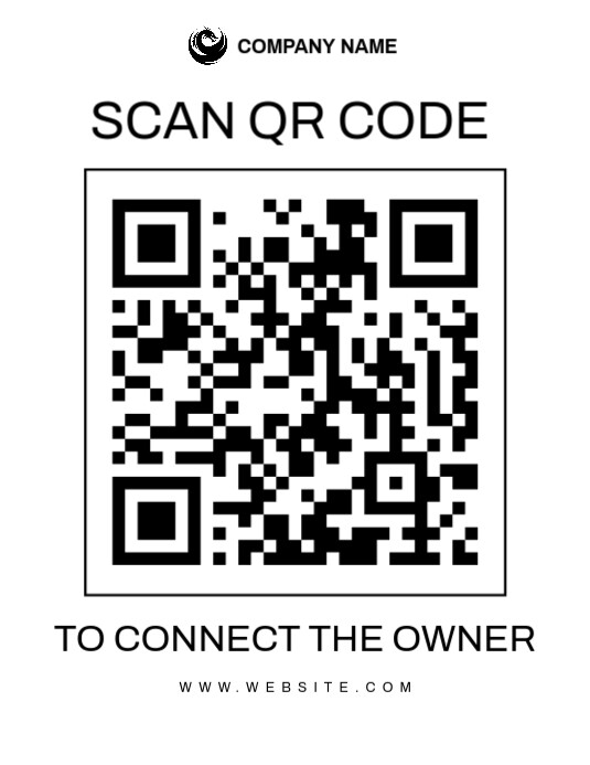 Owner Scan White Scan Qr Code To Connect The Owner Flyer (us Letter) Templat ...