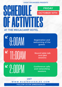 White Schedule Of Activities Flyer  A3 template