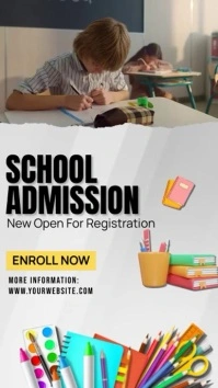 White  School Admission Reel Instagram template