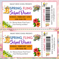 White School Dance Event ticket Instagram Post template