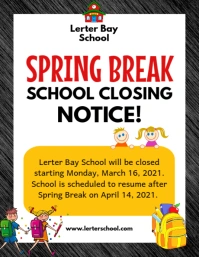 White school holiday notice flyer template