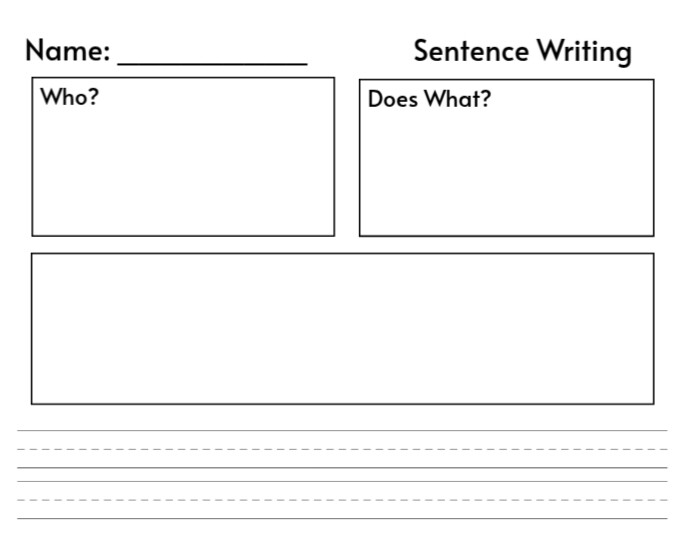White School Kids Sentence Writing Practice And Drawing Free Printable ...