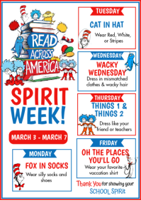 White School Spirit Week A4 template