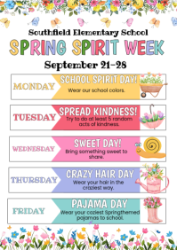 White School Spirit Week A4 Template