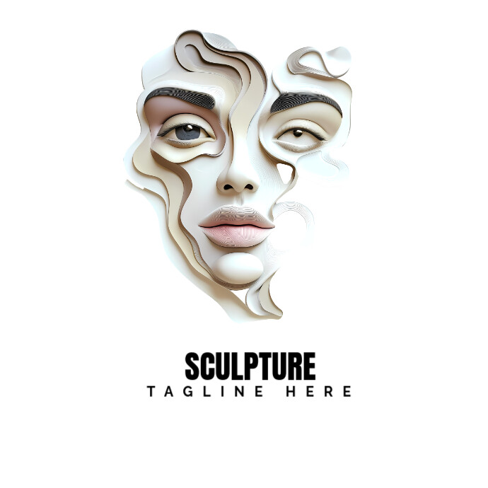 White Sculpture Logo Template | PosterMyWall