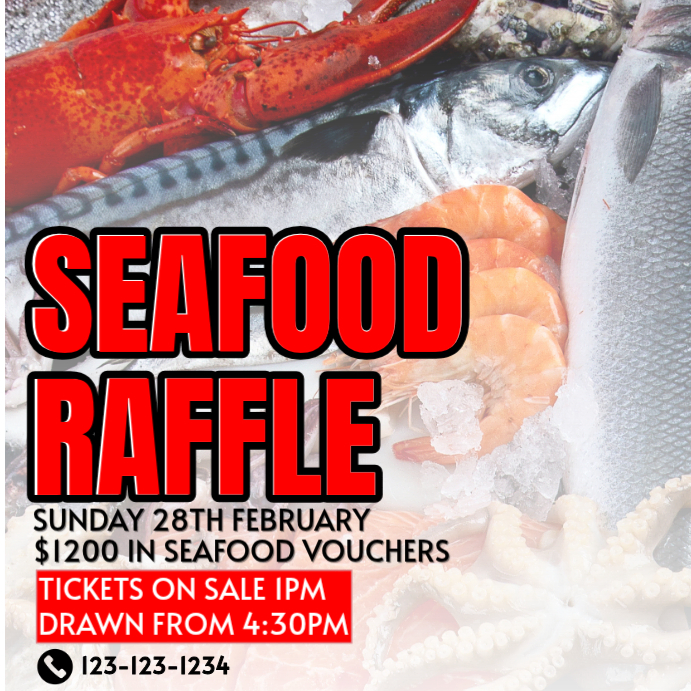 Plantilla de White Seafood Raffle Instagram Post | PosterMyWall