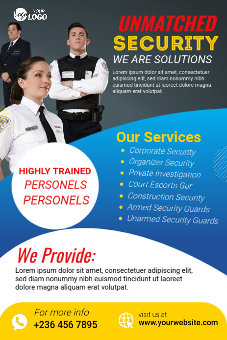 Security Pinterest White Security Guards Agency Pinterest Graphi Template | PosterMyWall