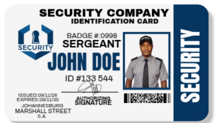 Copy of White Security Identification Card Business Card | PosterMyWall