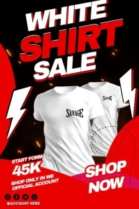 White Shirt Best Deals Poster template