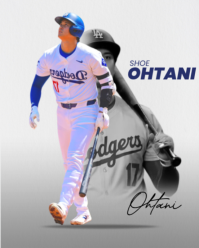 White Shoe Ohtani Baseball Player Tribute Instagram Portrait template