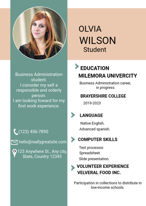 Simplecv Copy Text Copy of White Simple Student CV Resume | PosterMyWall