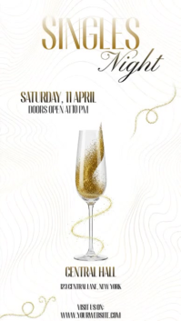 White Singles Night Event Invitation Flyer Ad Animated História do Instagram template