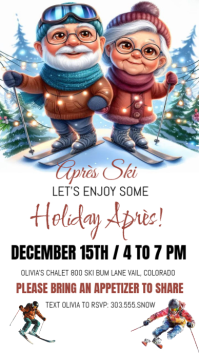 White Ski Lodge Holiday Party Invitation Instagram Story Instagram-verhaal template