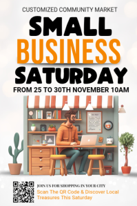 White Smal Business Saturday Banner 4' × 6' template