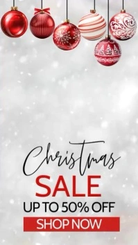 White Snow Modern & Minimal Christmas Sale Instagram Reel template
