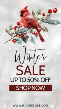 White Snow Modern & Minimal Winter Sale Instagram Reel template
