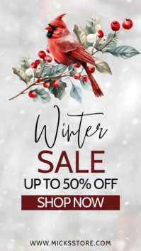 White Snow Modern & Minimal Winter Sale Instagram Reel template