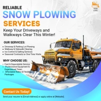 Snow Removing Service, snow plowing, winter Instagram Post template