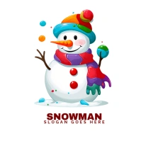 White  Snowman  Logo template
