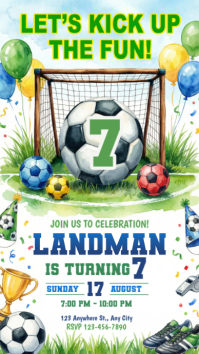 White Soccer Birthday Party Instagram Story Instagram-Story template