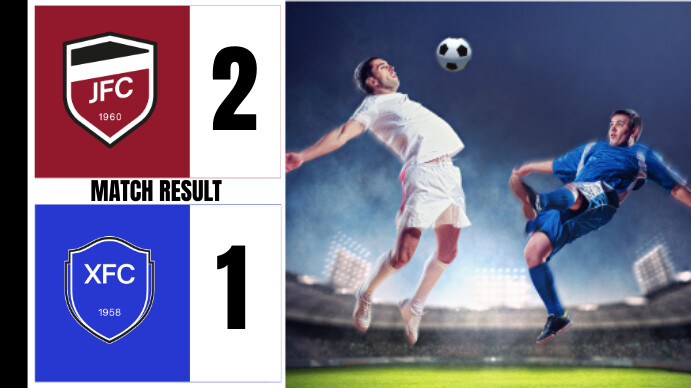 White  Soccer Match Result Youtube Thumbnail template