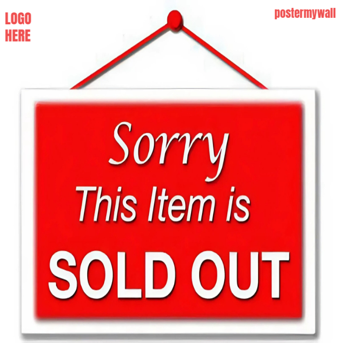 White Sold Out Notice Instagram Post Template | PosterMyWall