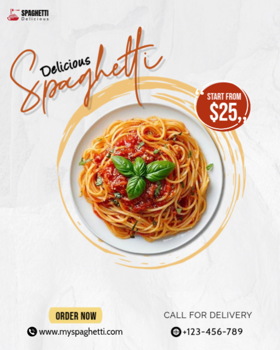 Copy of White Spaghetti Pasta Macaroni Promotion Instagram Portrait ...