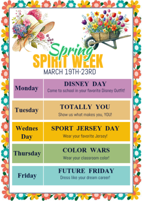 White Spirit spirit Week A6 Template | PosterMyWall