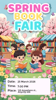 White Spring Book Fair Instagram Story template
