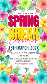 White Spring Break Celebration Instagram Story template