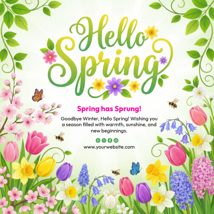 White Spring Celebration Square Template | PosterMyWall