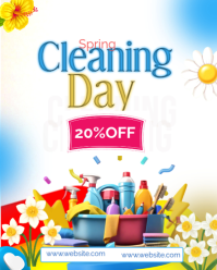 White Spring Cleaning Day Instagram Portrait Template