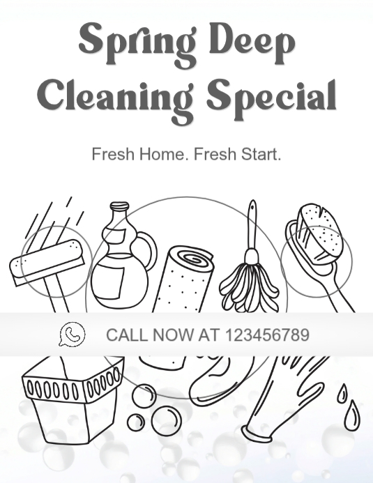 White Spring Cleaning Flyer Template | PosterMyWall