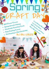 White Spring Craft Art A3 template