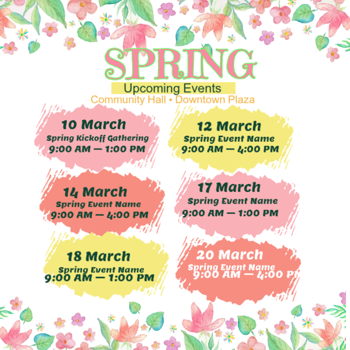 Spring Events Instagram Ad Template | PosterMyWall